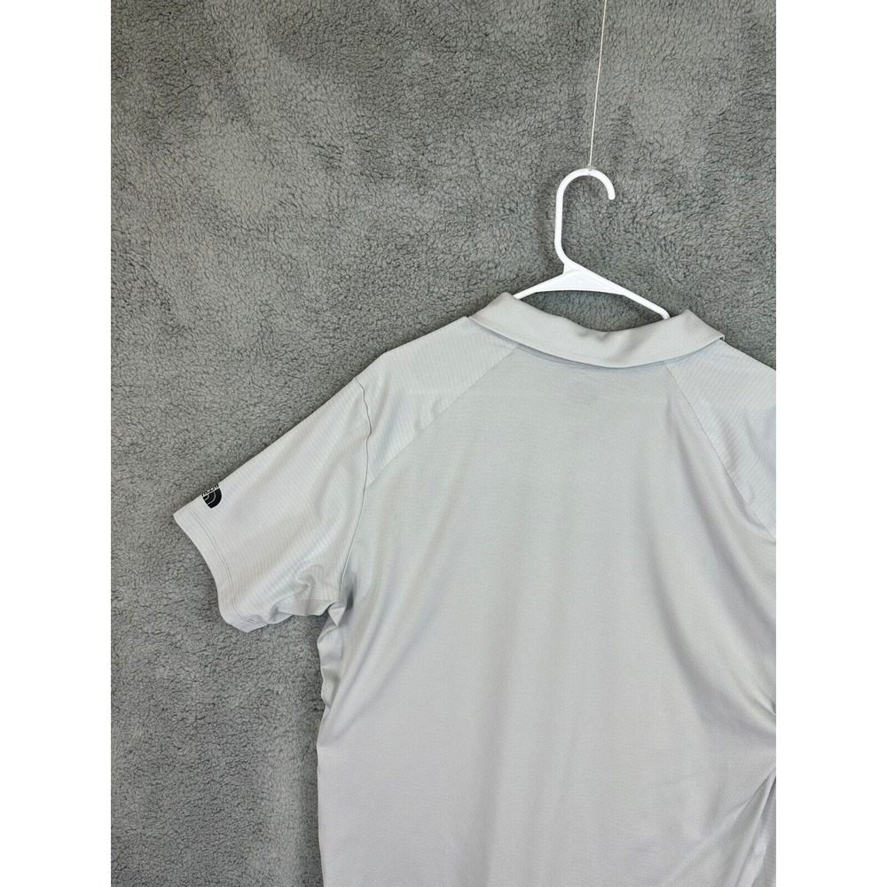 The North Face Polo Shirt Men's Size XL Flash Dry Gray Short Sleeve Golf Striped - Picture 15 of 16